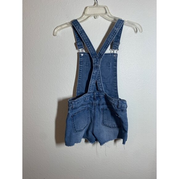 Cherokee Denim Overall Shorts Cut Off Retro Y2K Casual Summer Girls Size Large - Picture 2 of 5